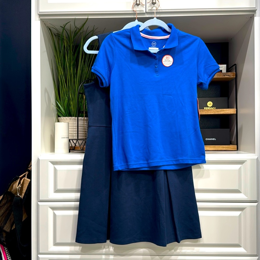 Wonder nation girls school uniform Polo sz XL 14-16 and dress sz 16 NWT